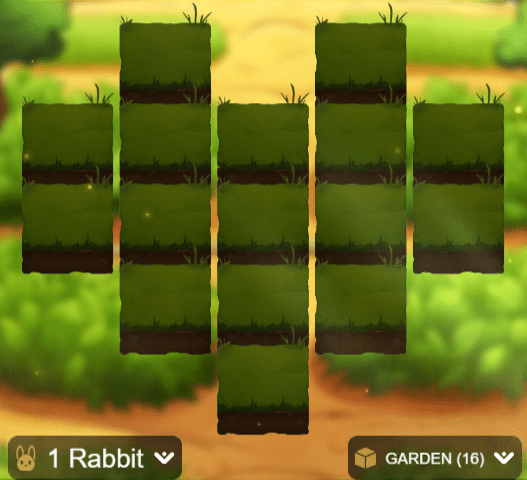 รูปลักษณ์ของเกมสล็อต Rabbit Mines - GARDEN