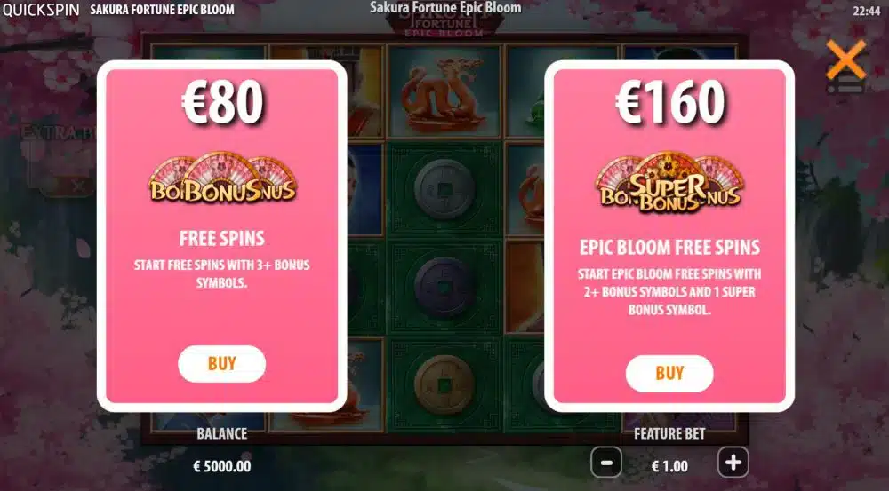 ฟรีสปิน ฟีเจอร์พิเศษของเกม Sakura Fortune Epic Bloom