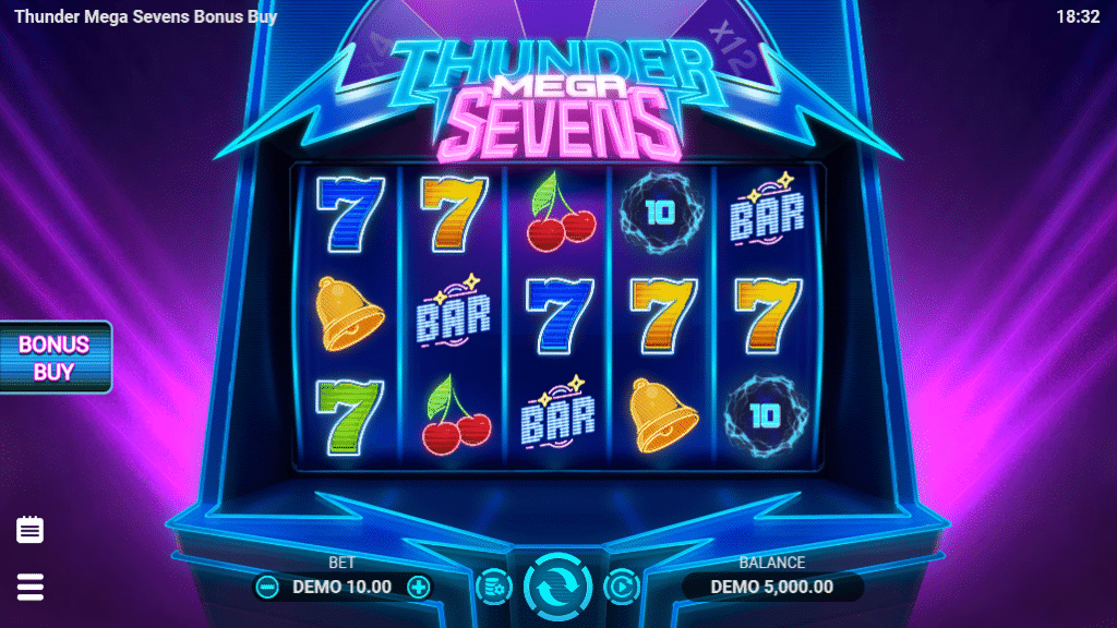 รูปแบบการเดิมพันเกม Thunder Mega Sevens Bonus Buy